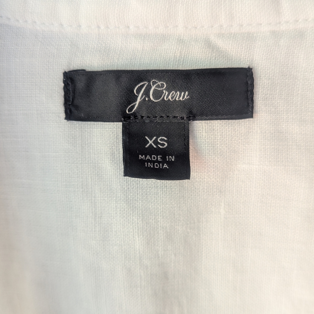 J. Crew Women's Casual White Linen pullover top - Picture 2 of 7